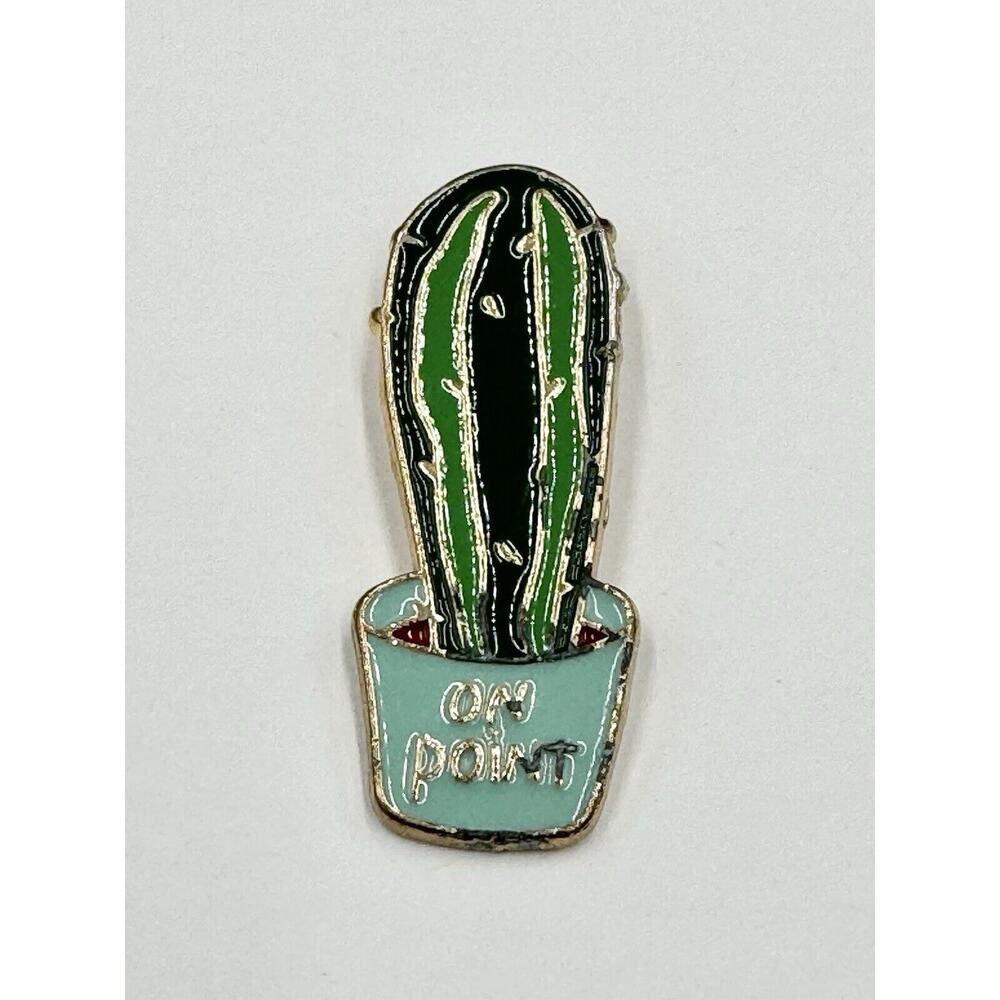 Cactus On Point Green Pin Lapel Brooch